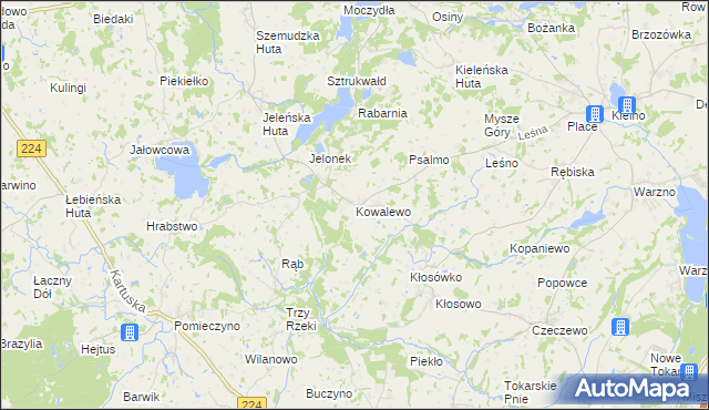 mapa Kowalewo gmina Szemud, Kowalewo gmina Szemud na mapie Targeo