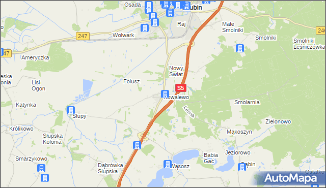 mapa Kowalewo gmina Szubin, Kowalewo gmina Szubin na mapie Targeo