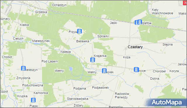 mapa Krajanka, Krajanka na mapie Targeo