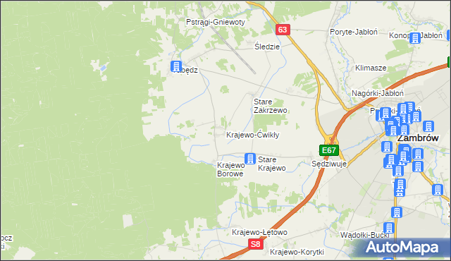 mapa Krajewo-Ćwikły, Krajewo-Ćwikły na mapie Targeo