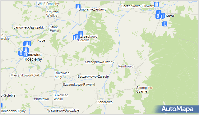 mapa Krajewo-Kawęczyno, Krajewo-Kawęczyno na mapie Targeo