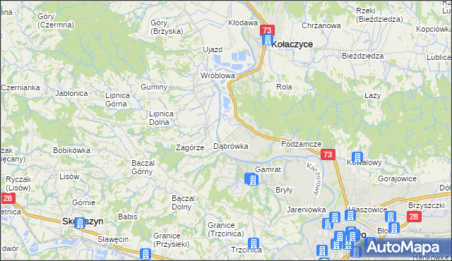 mapa Krajowice, Krajowice na mapie Targeo