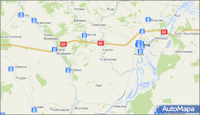 mapa Kramkowo, Kramkowo na mapie Targeo