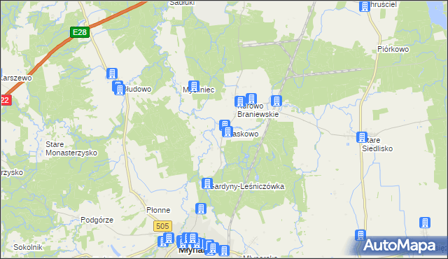 mapa Kraskowo gmina Młynary, Kraskowo gmina Młynary na mapie Targeo