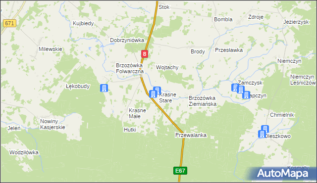 mapa Krasne Stare, Krasne Stare na mapie Targeo