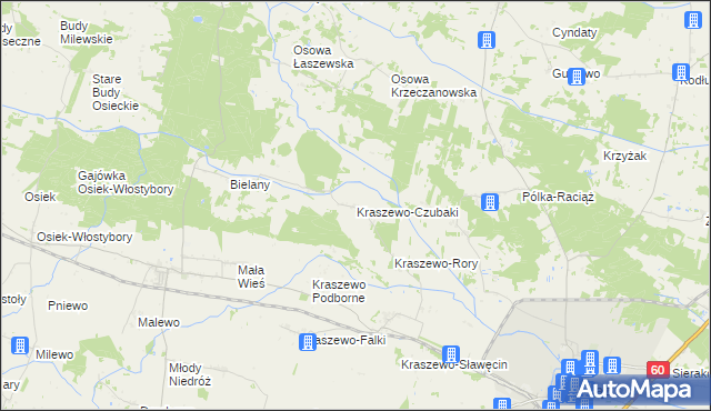 mapa Kraszewo-Czubaki, Kraszewo-Czubaki na mapie Targeo
