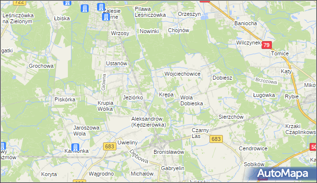 mapa Krępa gmina Prażmów, Krępa gmina Prażmów na mapie Targeo