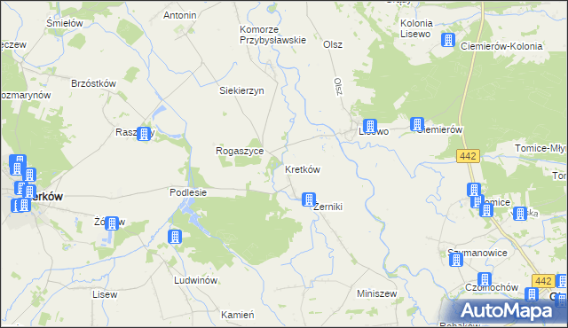 mapa Kretków, Kretków na mapie Targeo