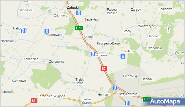 mapa Kroczewo, Kroczewo na mapie Targeo