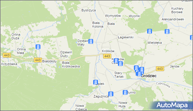 mapa Królików Kolonia, Królików Kolonia na mapie Targeo