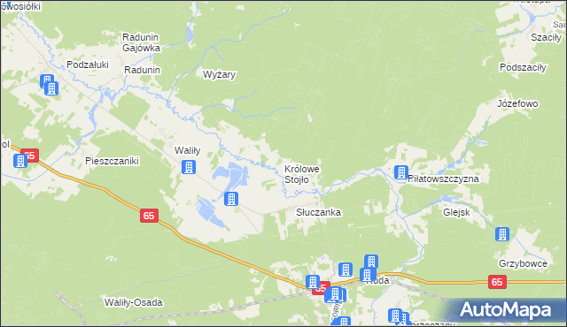 mapa Królowe Stojło, Królowe Stojło na mapie Targeo