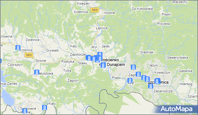 mapa Krościenko nad Dunajcem, Krościenko nad Dunajcem na mapie Targeo