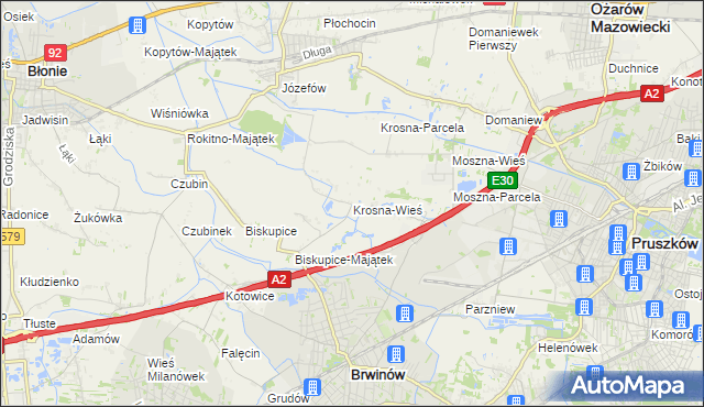 mapa Krosna-Wieś, Krosna-Wieś na mapie Targeo