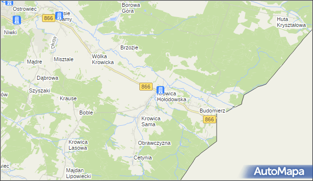 mapa Krowica Hołodowska, Krowica Hołodowska na mapie Targeo