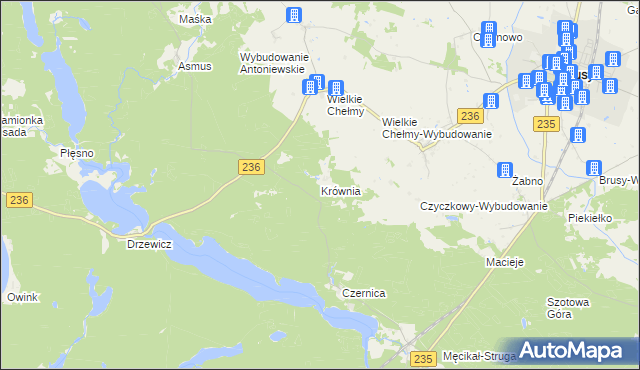 mapa Krównia, Krównia na mapie Targeo