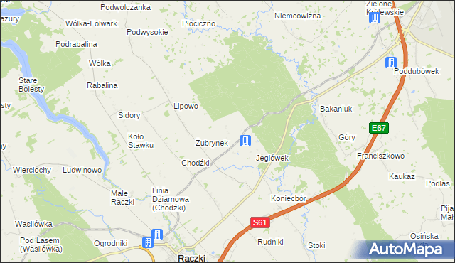mapa Krukówek gmina Raczki, Krukówek gmina Raczki na mapie Targeo