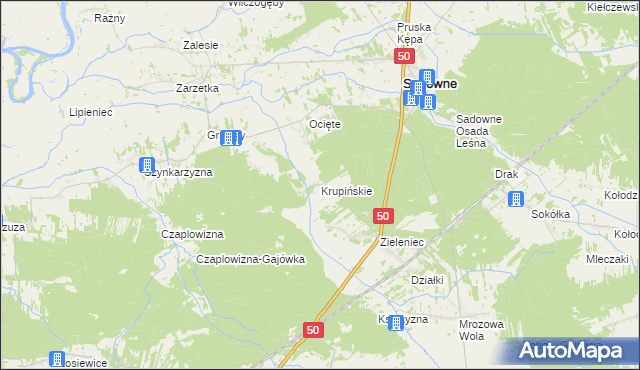 mapa Krupińskie, Krupińskie na mapie Targeo