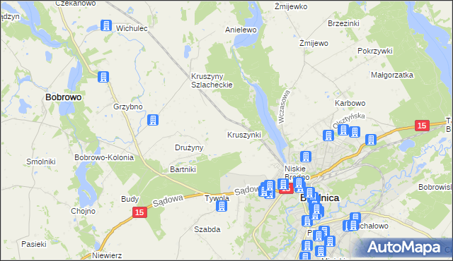 mapa Kruszynki, Kruszynki na mapie Targeo