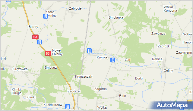 mapa Krynka, Krynka na mapie Targeo