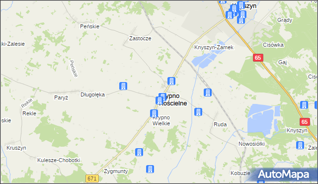 mapa Krypno Kościelne, Krypno Kościelne na mapie Targeo