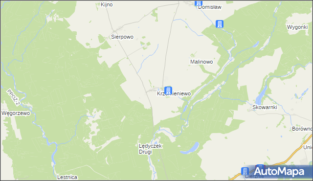 mapa Krzemieniewo gmina Czarne, Krzemieniewo gmina Czarne na mapie Targeo