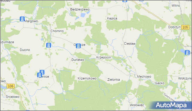 mapa Krzepocin, Krzepocin na mapie Targeo