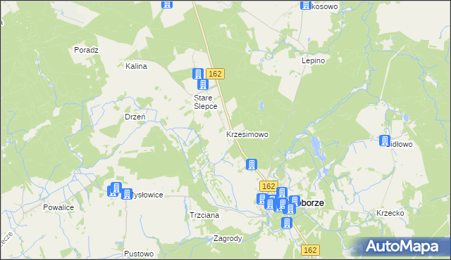 mapa Krzesimowo, Krzesimowo na mapie Targeo