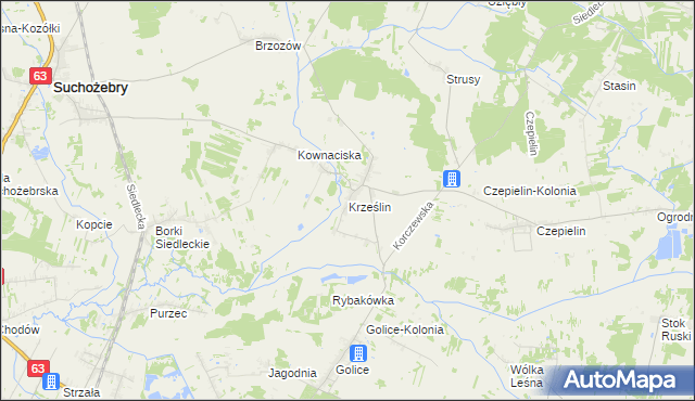 mapa Krześlin, Krześlin na mapie Targeo
