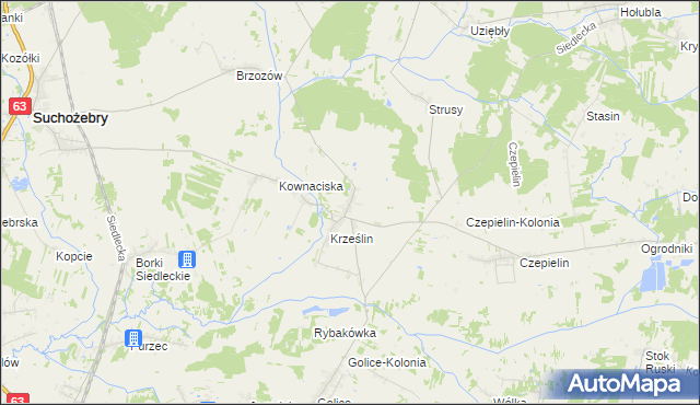 mapa Krześlinek, Krześlinek na mapie Targeo