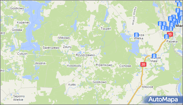 mapa Krzeszewo, Krzeszewo na mapie Targeo