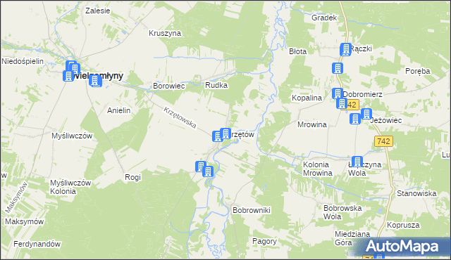 mapa Krzętów, Krzętów na mapie Targeo