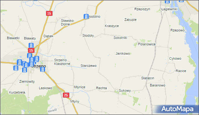 mapa Książ gmina Strzelno, Książ gmina Strzelno na mapie Targeo