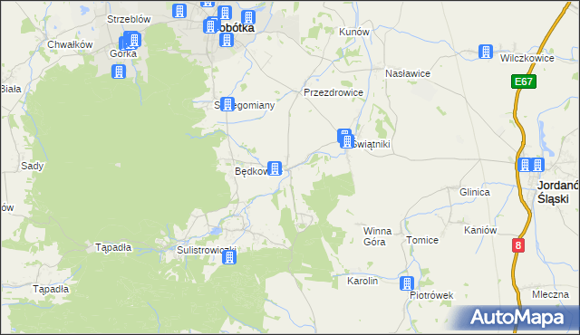 mapa Księginice Małe, Księginice Małe na mapie Targeo