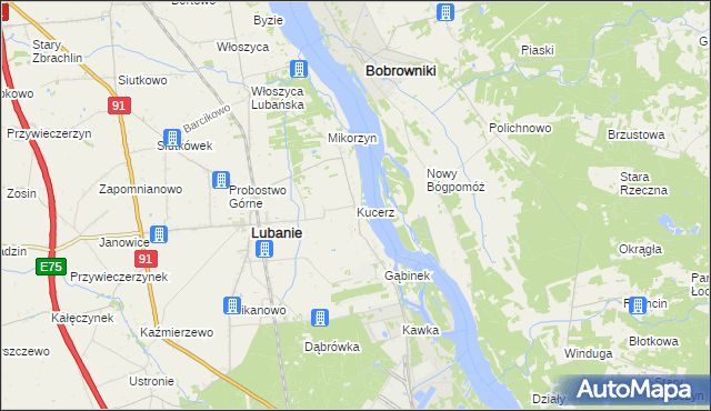 mapa Kucerz, Kucerz na mapie Targeo