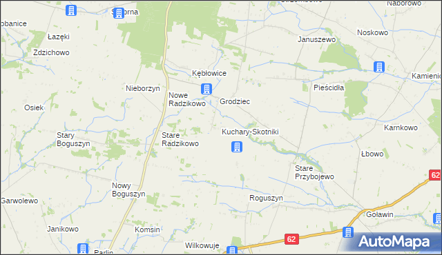 mapa Kuchary-Skotniki, Kuchary-Skotniki na mapie Targeo
