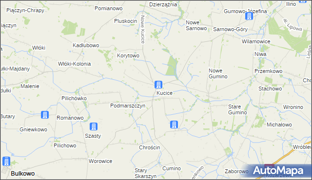 mapa Kucice, Kucice na mapie Targeo