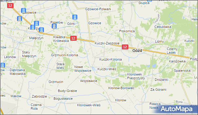 mapa Kuczki-Kolonia, Kuczki-Kolonia na mapie Targeo
