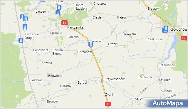 mapa Kuczków gmina Pleszew, Kuczków gmina Pleszew na mapie Targeo