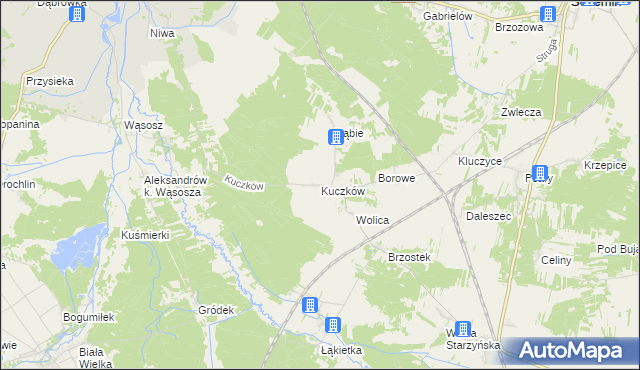 mapa Kuczków gmina Secemin, Kuczków gmina Secemin na mapie Targeo