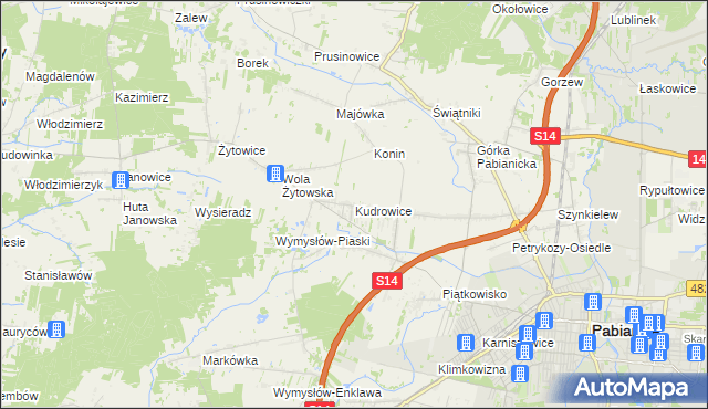 mapa Kudrowice, Kudrowice na mapie Targeo
