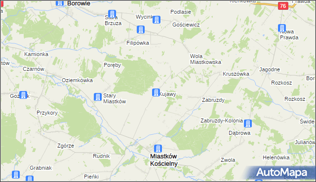 mapa Kujawy gmina Miastków Kościelny, Kujawy gmina Miastków Kościelny na mapie Targeo