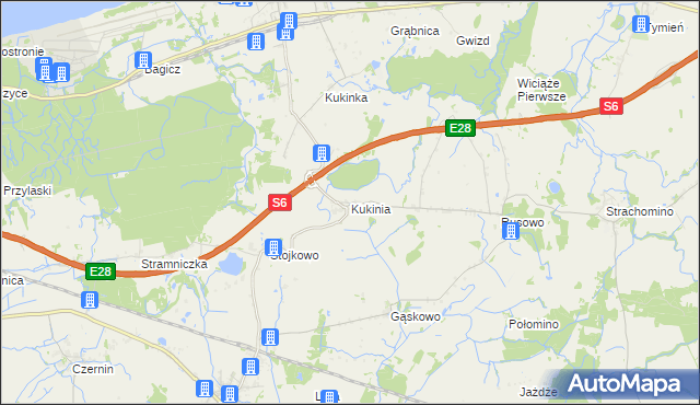 mapa Kukinia, Kukinia na mapie Targeo