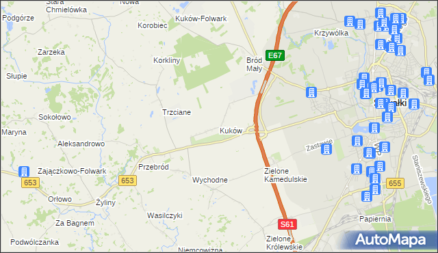 mapa Kuków gmina Suwałki, Kuków gmina Suwałki na mapie Targeo