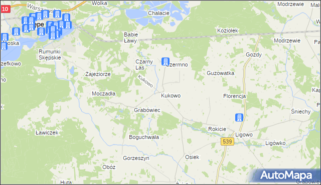 mapa Kukowo gmina Skępe, Kukowo gmina Skępe na mapie Targeo