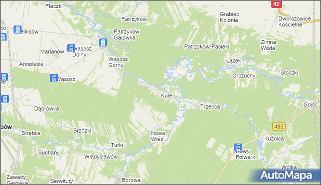 mapa Kule gmina Popów, Kule gmina Popów na mapie Targeo