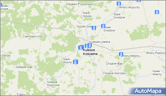mapa Kulesze Kościelne, Kulesze Kościelne na mapie Targeo