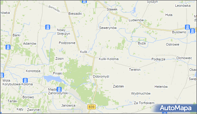 mapa Kulik-Kolonia, Kulik-Kolonia na mapie Targeo