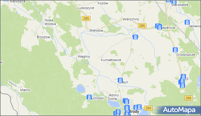 mapa Kumiałtowice, Kumiałtowice na mapie Targeo