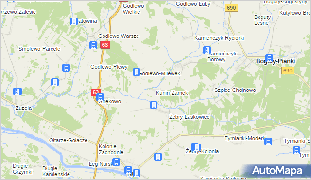 mapa Kunin-Zamek, Kunin-Zamek na mapie Targeo