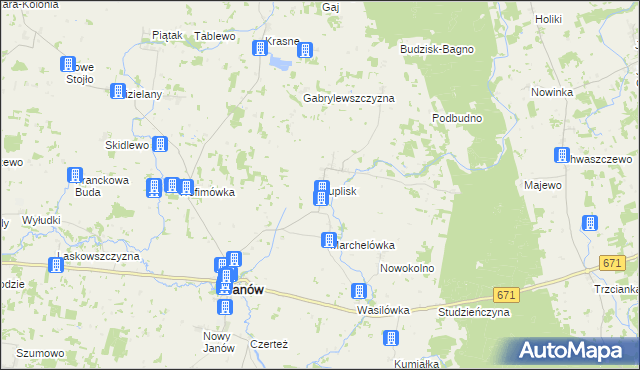 mapa Kuplisk, Kuplisk na mapie Targeo